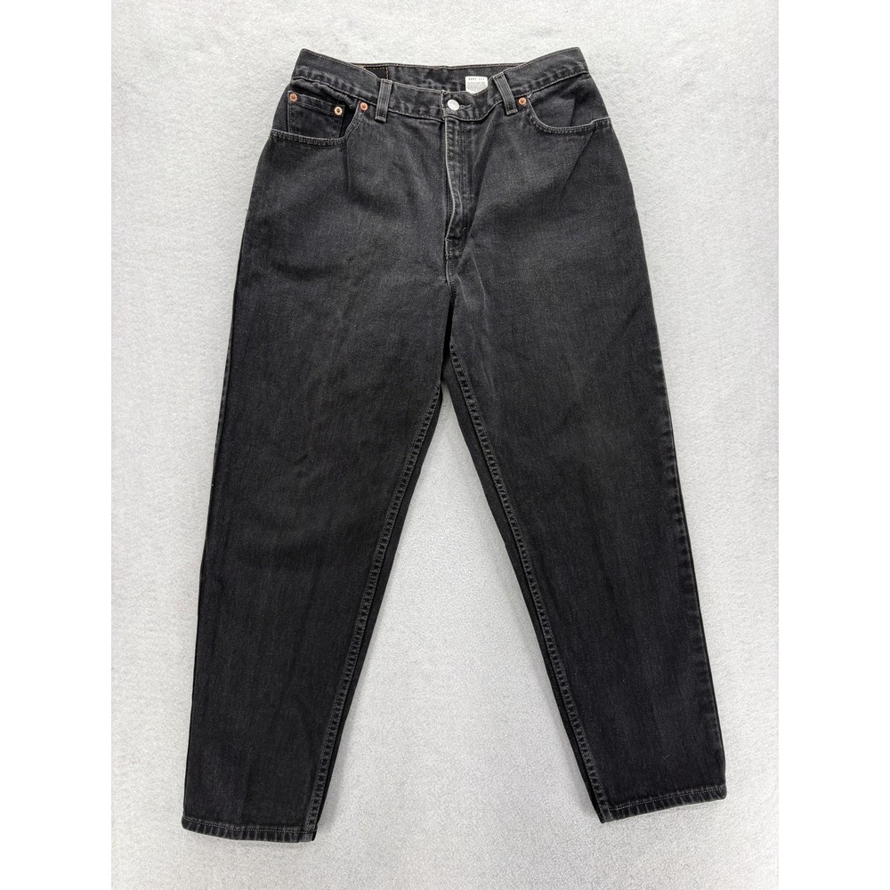 Vintage Levis 550 Relaxed Tapered Jeans Womens 14 Black Charcoal High Rise USA